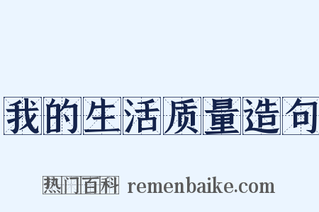 我的生活质量造句是什么意思的图片